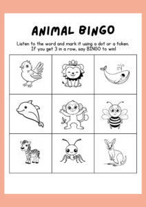 bingo - inglese scuola primaria animals